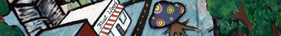 Mural under train tracks on Miller Rd.
